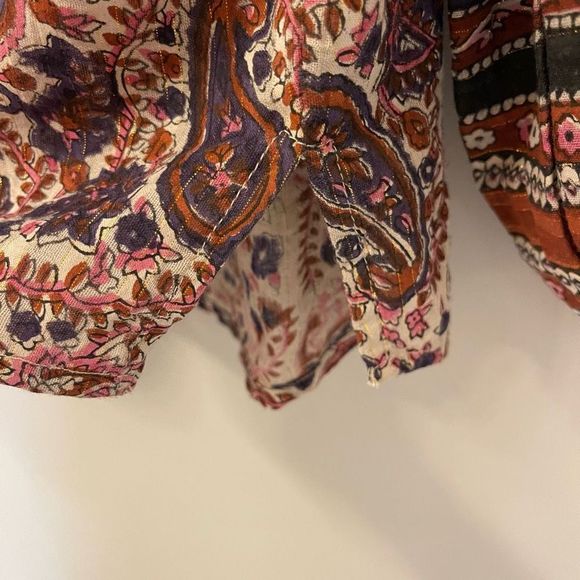 Cleobella Women Blouse V-neck Boho Cotton Organic Oversized Top Sz XS - Picture 11 of 14